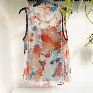 Simply Vera Vera Wang Sleeveless Floral Blouse, Large